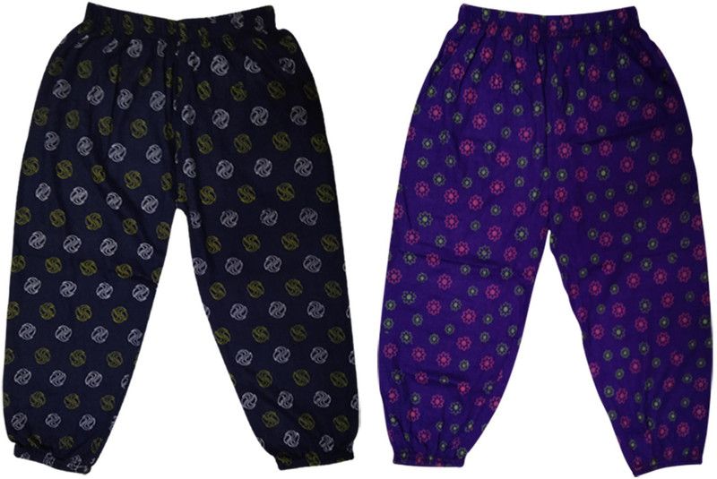 Capri For Girls Casual Floral Print Cotton Blend  (Multicolor Pack of 2)
