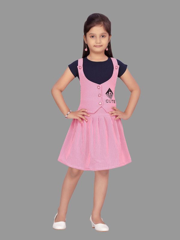 Girls Casual Top Skirt  (Dark Blue)
