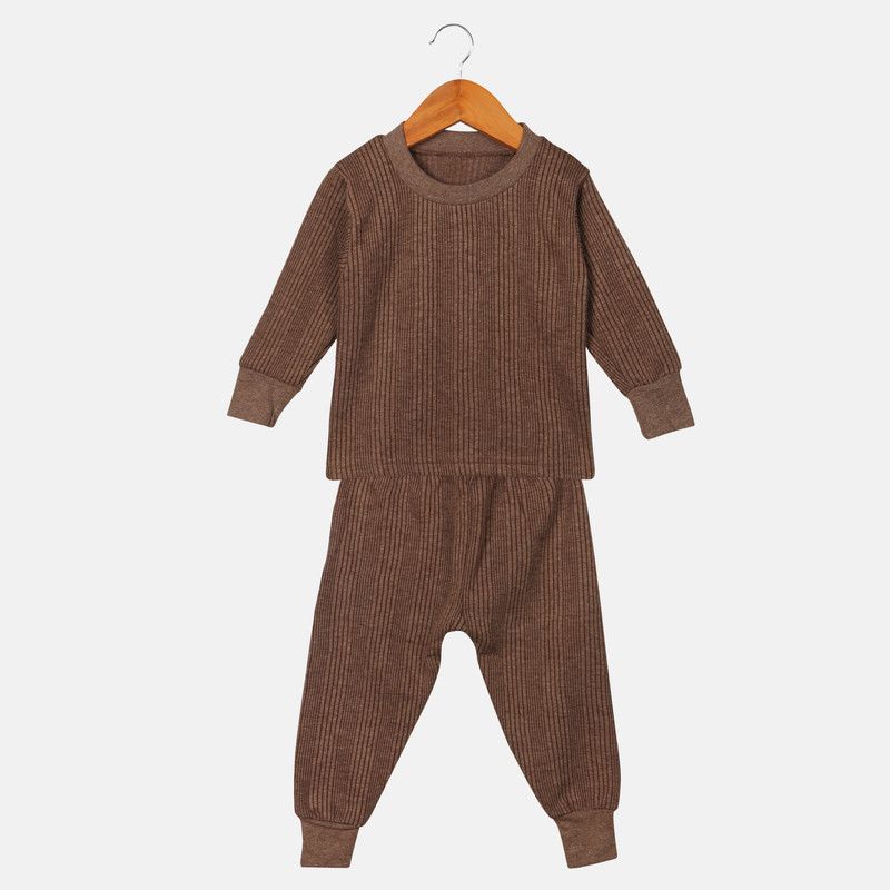 Top - Pyjama Set Thermal For Boys & Girls  (Brown, Pack of 1)