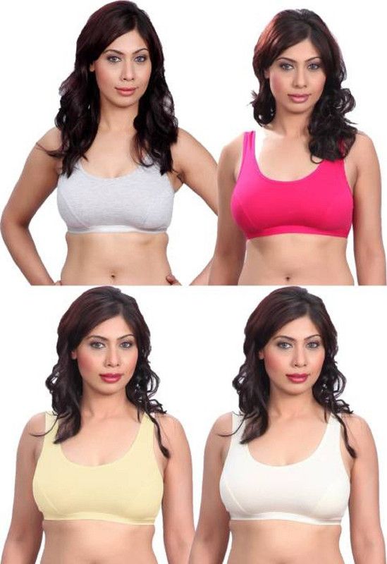Pack of 4 Women Full Coverage Bra  (White, Pink, Grey, Beige)