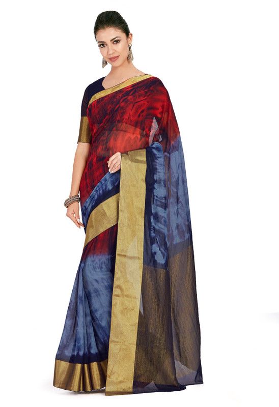 Embroidered Daily Wear Chiffon Saree  (Multicolor)