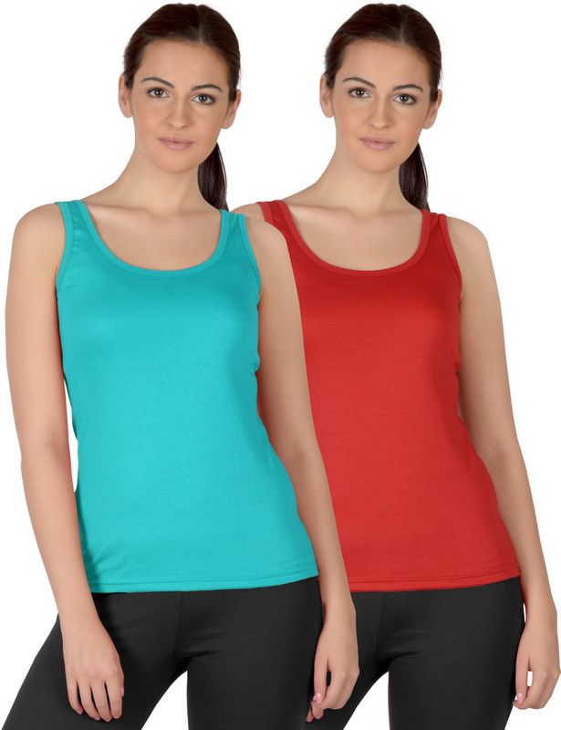 Women Red, Light Green Tank Top/Vest