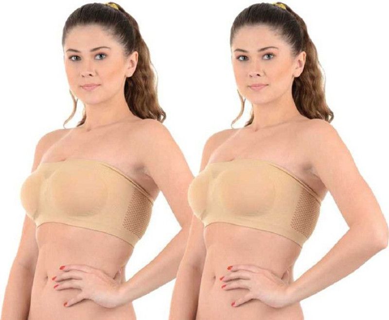 Pack of 2 Women Bandeau/Tube Non Padded Bra  (Beige)