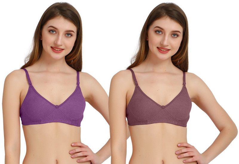 Pack of 2 Women Everyday Non Padded Bra  (Brown)