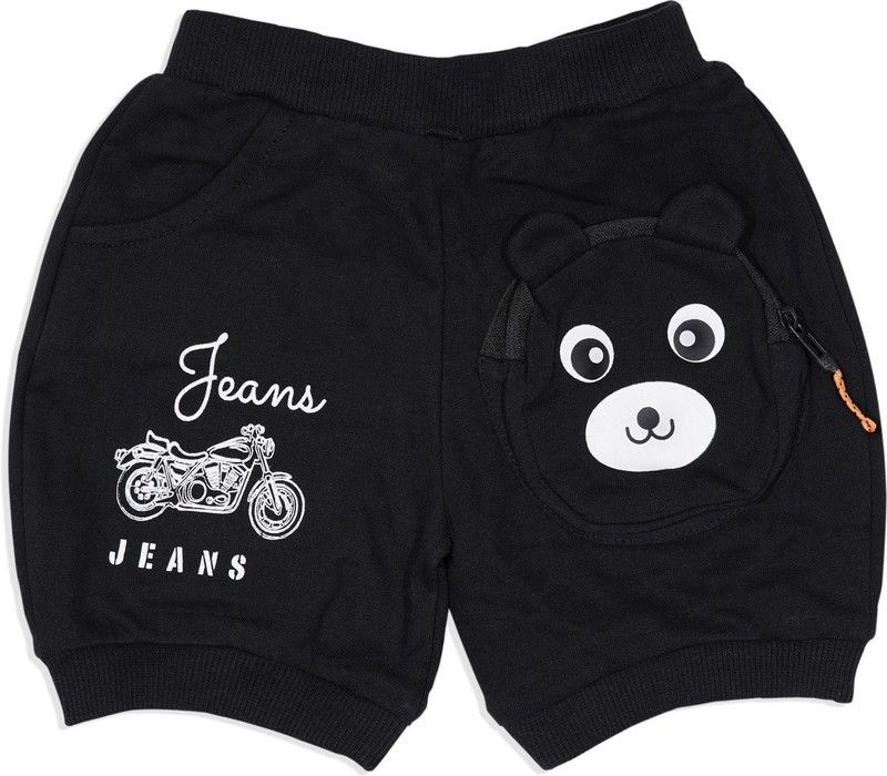 Short For Baby Boys & Baby Girls Casual Printed Hosiery  (Black, Pack of 1)