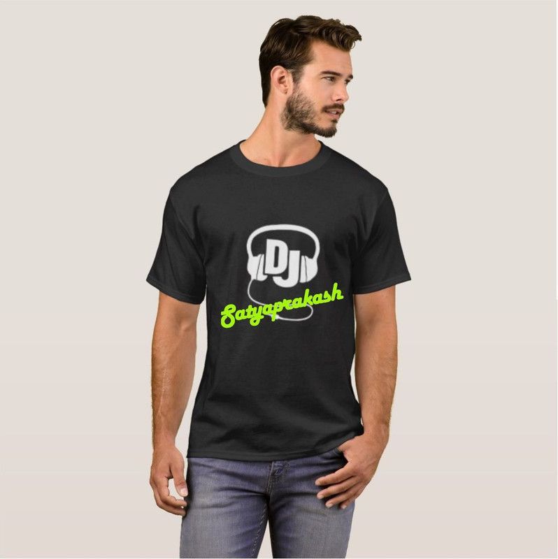 Satyaprakash Cool College DJ Musical Stylish V02 Men Printed Round Neck Cotton Blend Black T-Shirt