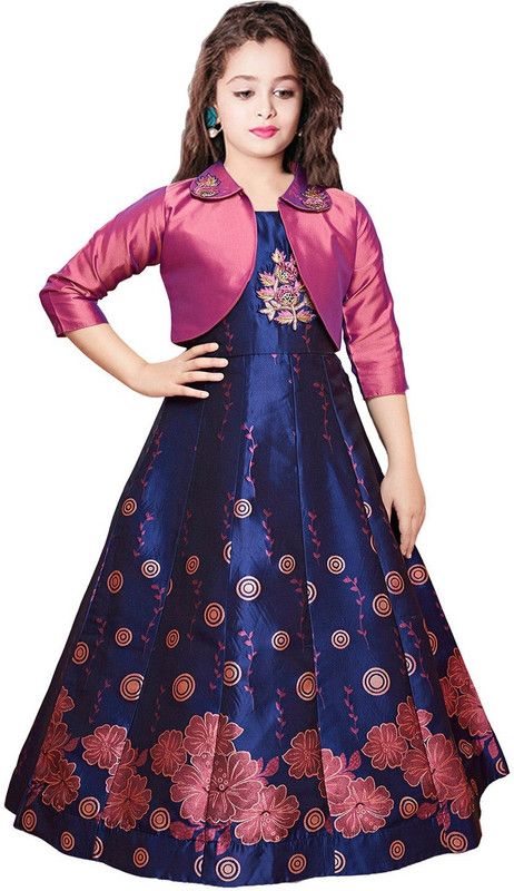Maxi/Full Length Festive/Wedding Dress  (Multicolor, 3/4 Sleeve)