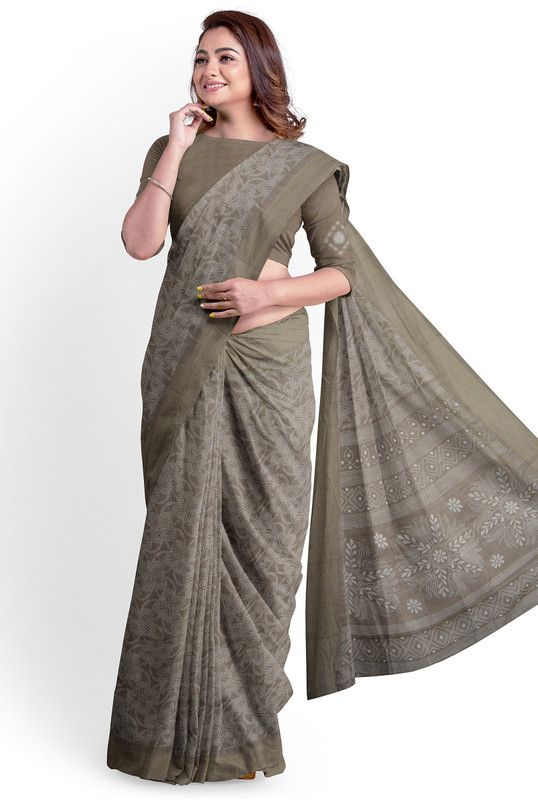 Self Design Daily Wear Chanderi Saree  (Brown)