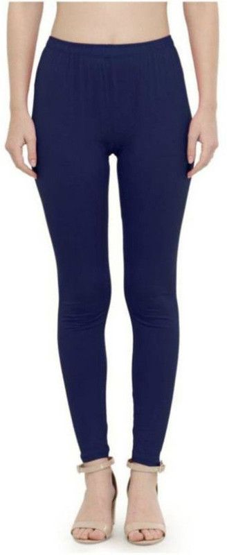 Indowestern Trends Ankle Length Ethnic Wear Legging  (Dark Blue, Solid)