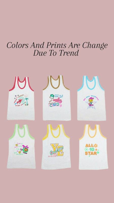 Vest For Boys Cotton  (White, Pack of 6)