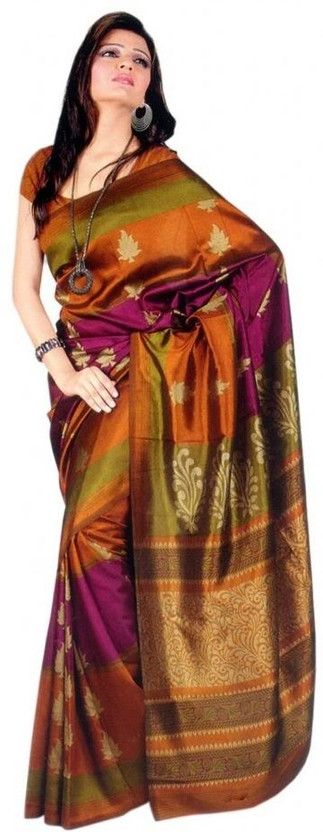 Embellished Bollywood Silk Blend, Cotton Blend Saree  (Multicolor)