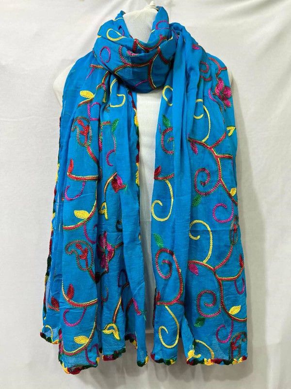 Chiffon Embroidered Light Blue Women Dupatta