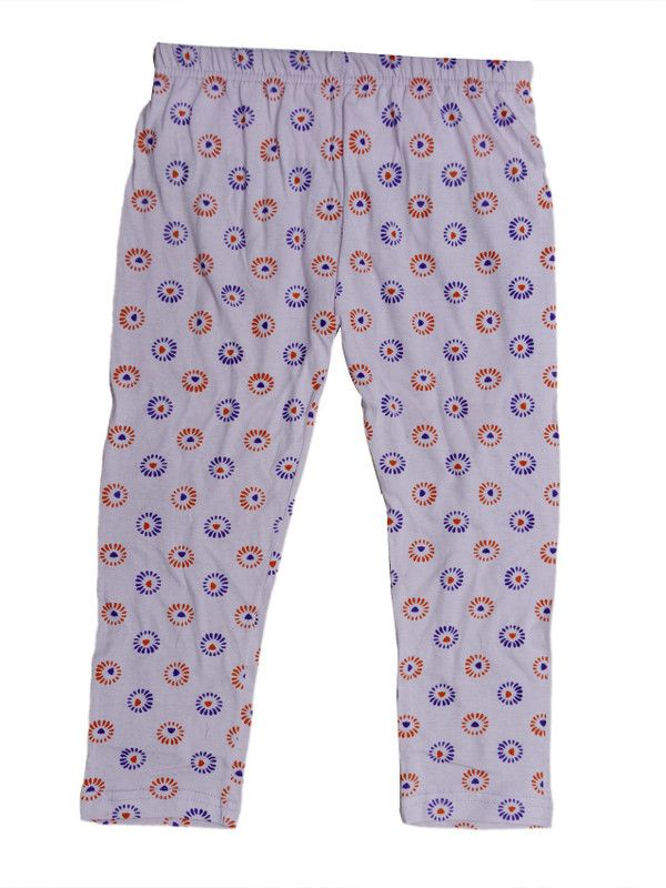 Capri For Girls Casual Printed Cotton Blend  (Purple Pack of 1)