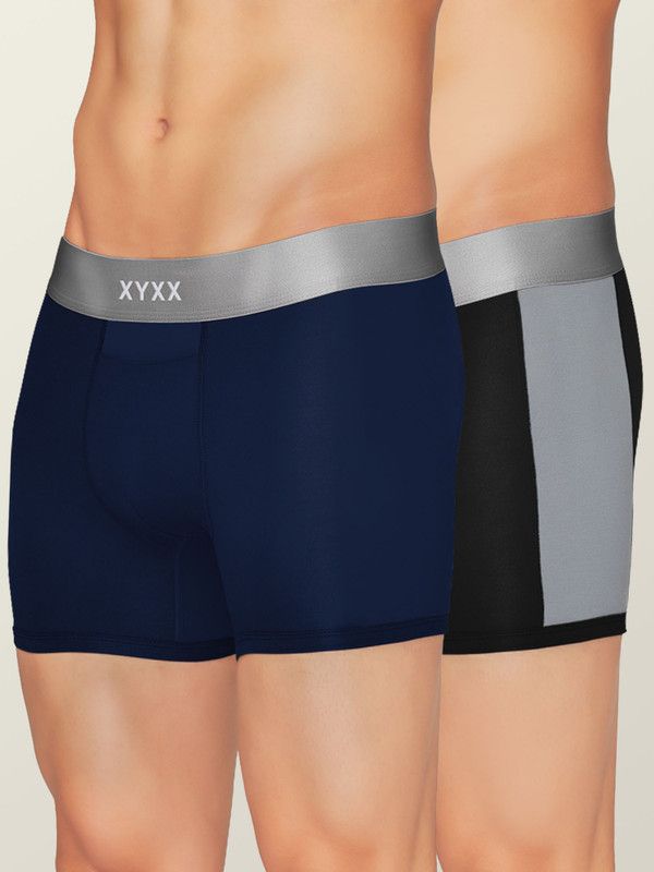 Pack of 2 Illuminati Intellisoft Micro Modal Color Blocked Solid Men Trunk