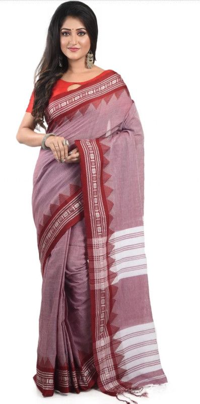 Woven Tant Pure Cotton Saree  (Multicolor)