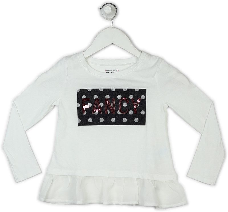 Girls Cotton Blend Knit Top  (White, Pack of 1)