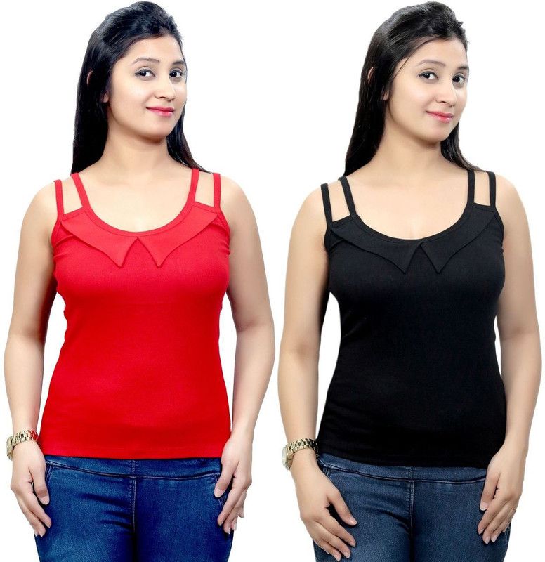 Women Red, Black Camisole