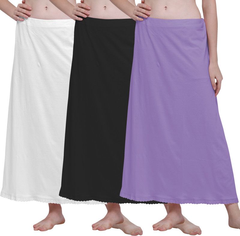 Ziya HOS-CTN-WHT-BLK-LVN Hosiery, Cotton Blend Petticoat  (Free)