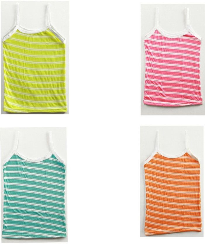 Vest For Girls Organic Cotton Blend  (Multicolor, Pack of 4)