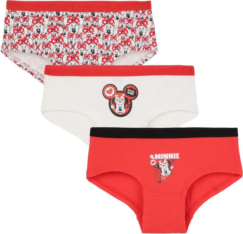 Panty For Girls  (Red, Pack of 3)