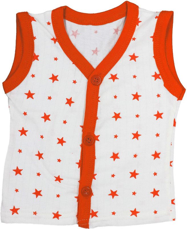 Baby Boys & Baby Girls Printed Cotton Blend Kids Nightwear  (Orange Pack of 3)