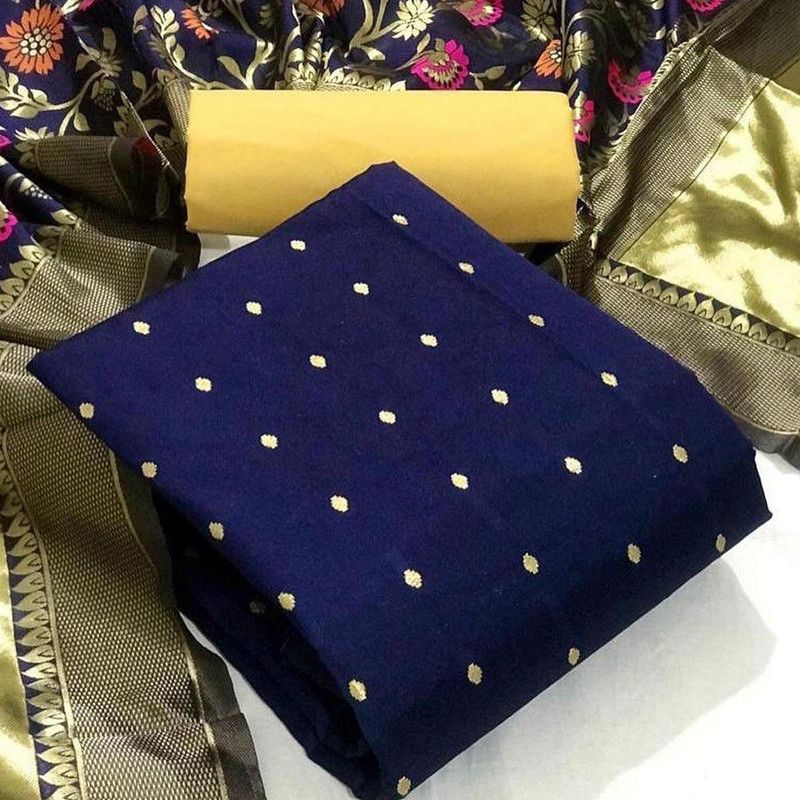 Unstitched Jacquard Salwar Suit Material Solid