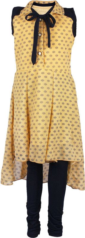 Girls Party(Festive) Top Legging  (Yellow)