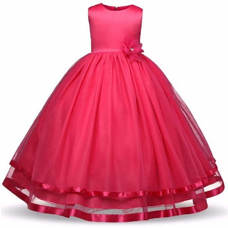 Maxi/Full Length Party Dress  (Red, Sleeveless)