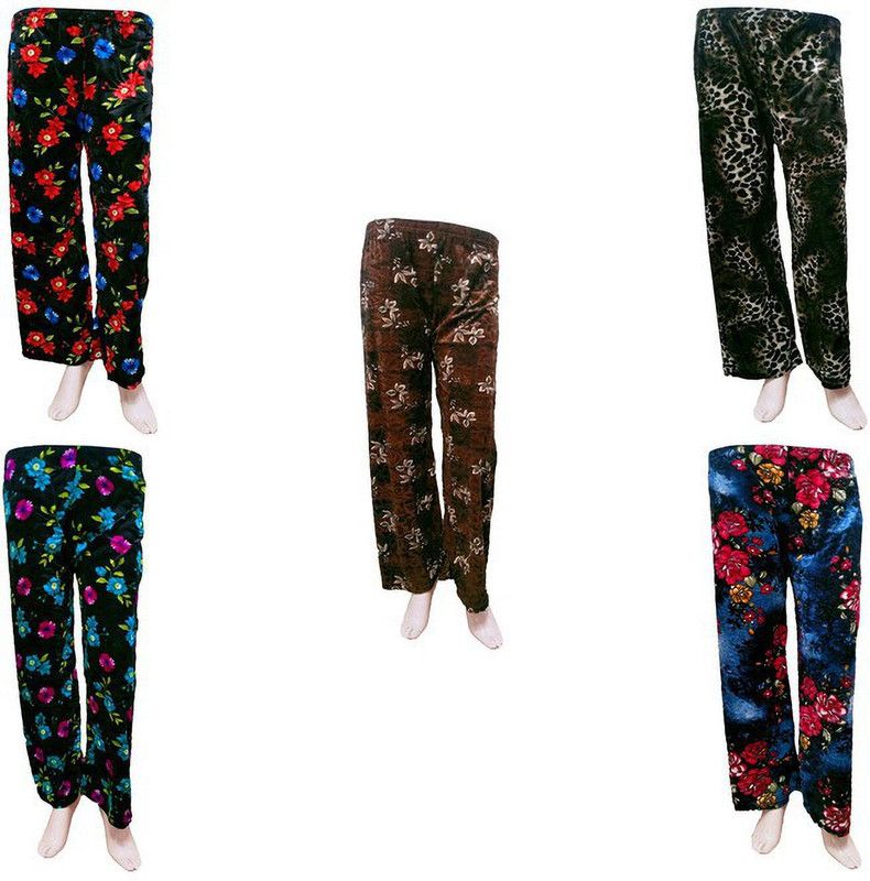 Women Regular Fit Multicolor, Light Green, Blue Velvet Trousers