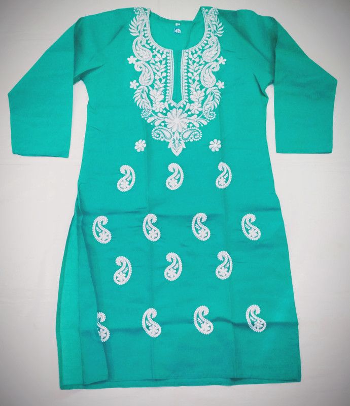 Women Paisley Kurta  (Light Green)