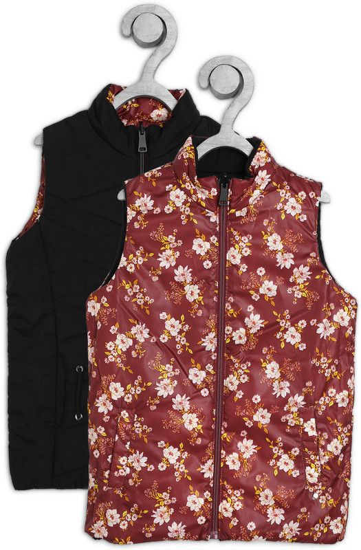 Girls Floral Print Quilted Jacket