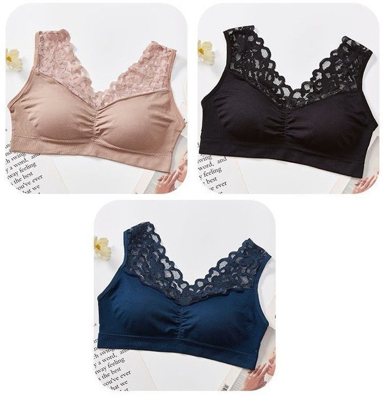 Pack of 4 Women Everyday Lightly Padded Bra  (Black, Brown, Blue)