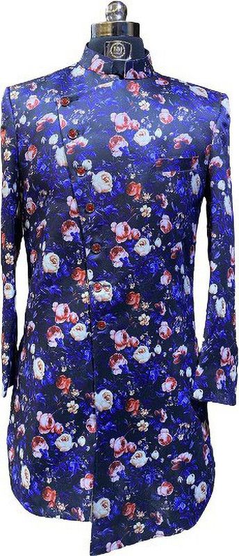 B&J BROTHERS Floral Print Sherwani