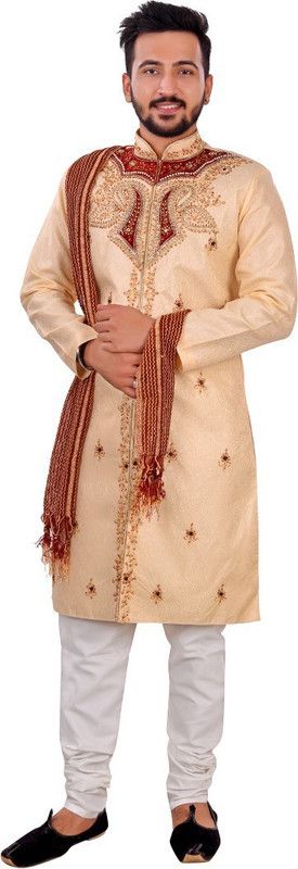 SG RAJASAHAB Solid, Embroidered Sherwani