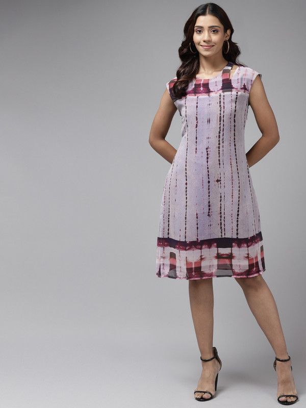 Women Skater Purple Dress