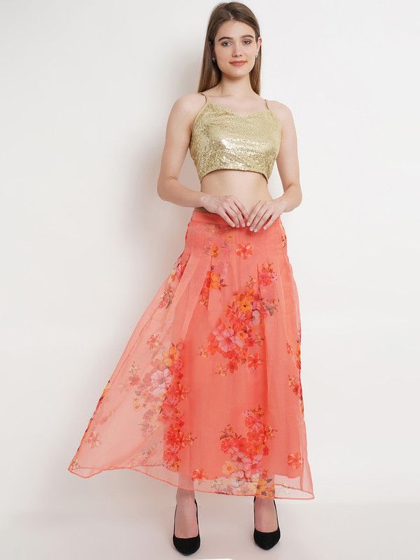 Women Top and Skirt Set Polyester