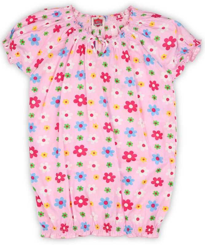 Girls Casual Cotton Blend Blouson Top  (Multicolor, Pack of 1)