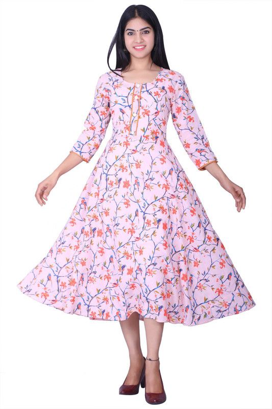 Anarkali Gown  (Pink, Red)