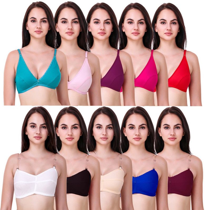 Pack of 10 Women Minimizer Non Padded Bra  (Multicolor)