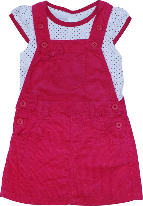 Baby Girls Casual Dungaree T-shirt  (Multicolor)