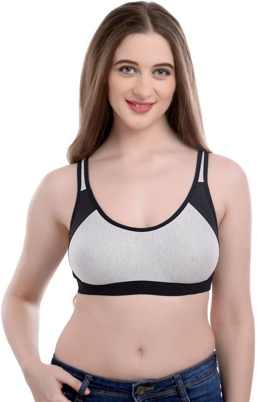 Women Sports Non Padded Bra  (Black)