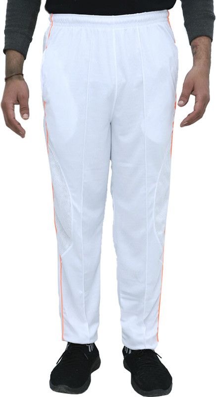 Men Solid White Track Pants