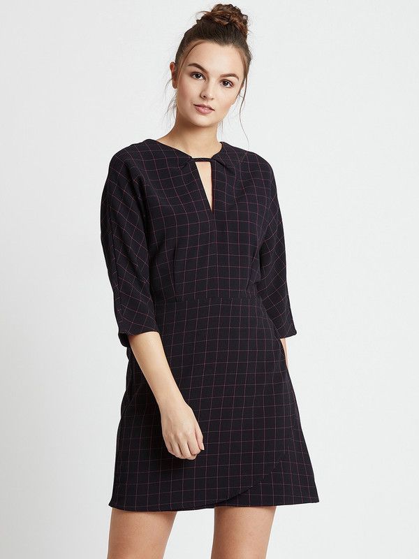 Women A-line Dark Blue Dress