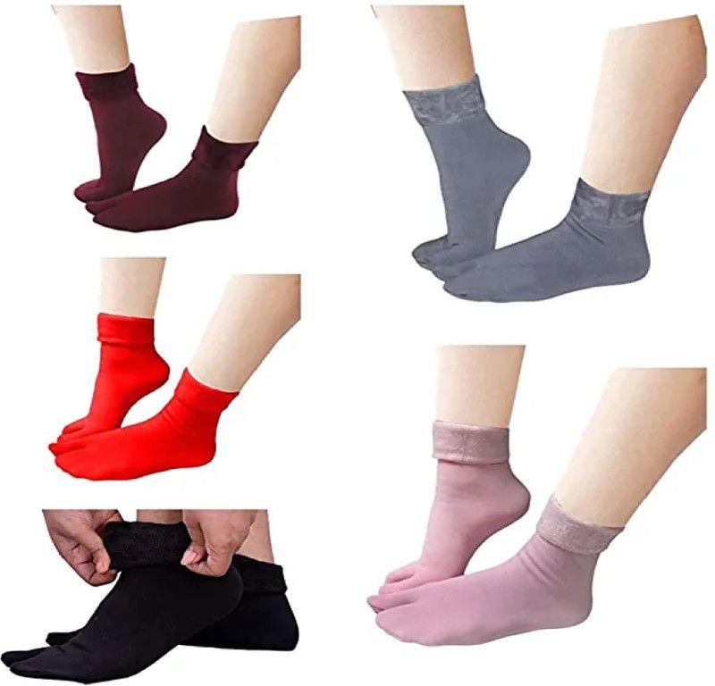 Women Solid Ankle Length  (Pack of 4)