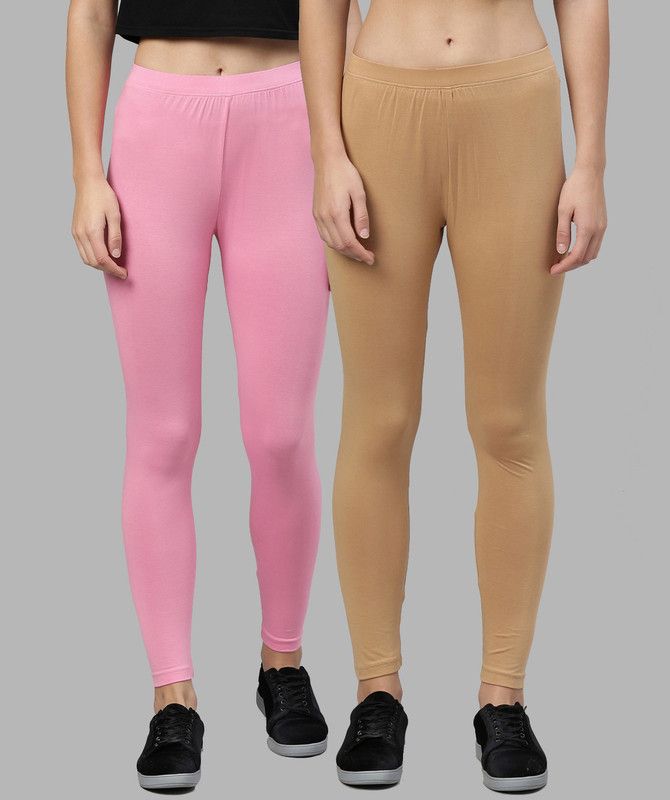 Kryptic Ankle Length Western Wear Legging  (Pink, Brown, Solid)