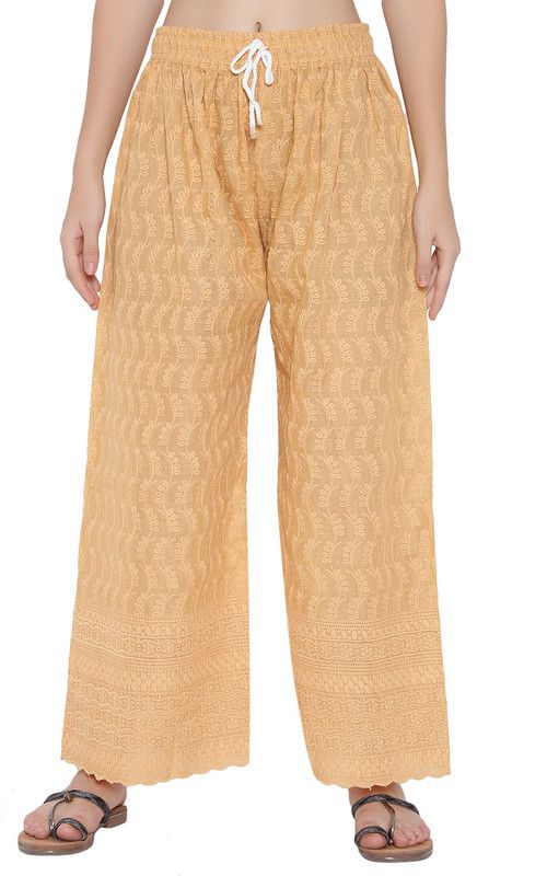 Girls Beige Cotton Blend Trousers
