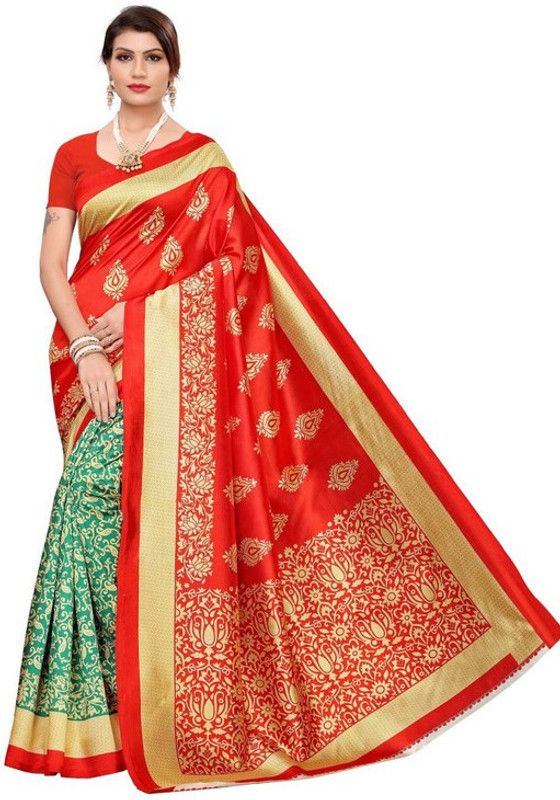 Woven Mysore Art Silk Saree  (Red)