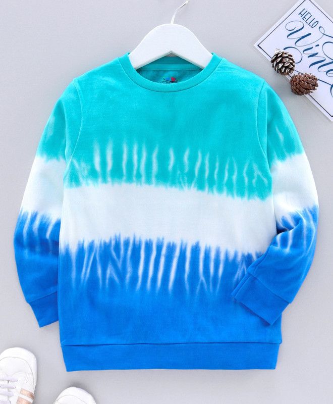 Boys & Girls Full Sleeve Color Block Hooded Sweatshirt