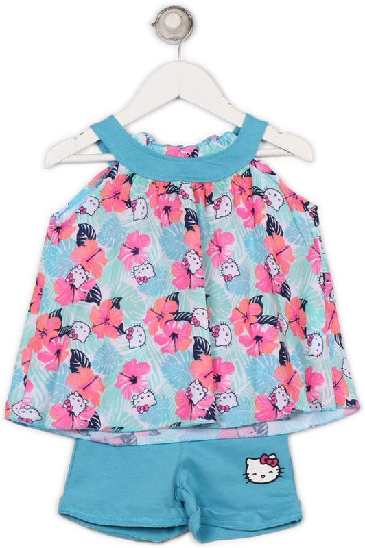 Girls Casual Top Shorts  (Multicolor, Pack of 1)