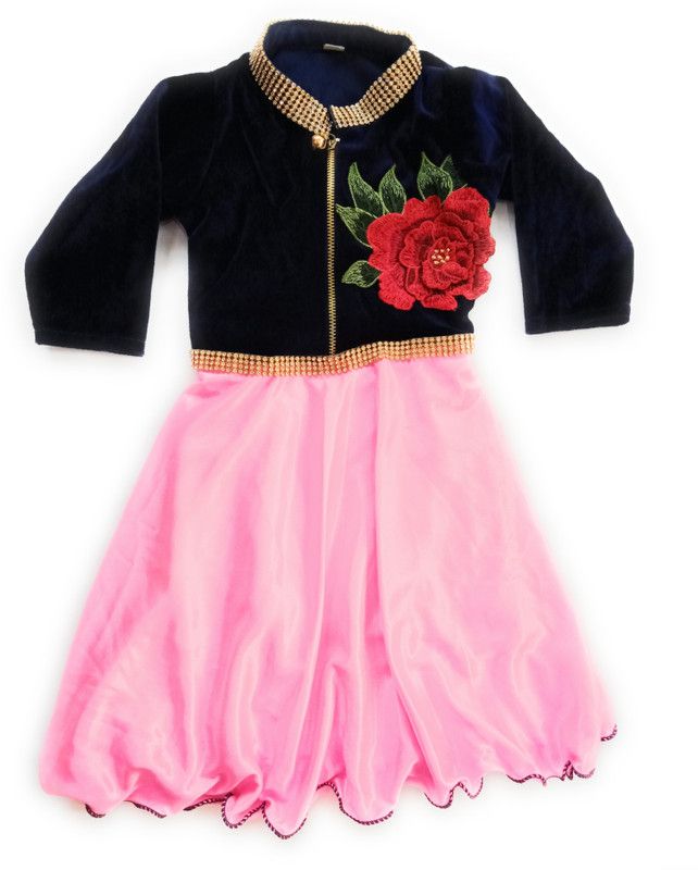 Baby Girls Midi/Knee Length Party Dress  (Black, 3/4 Sleeve)